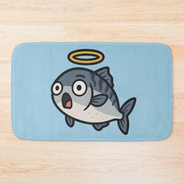 Item preview, Shocked Holy Mackerel Sticker – Funny Vector Fish with Halo | Clean Modern Cartoon Design designed and sold by WAUZ.