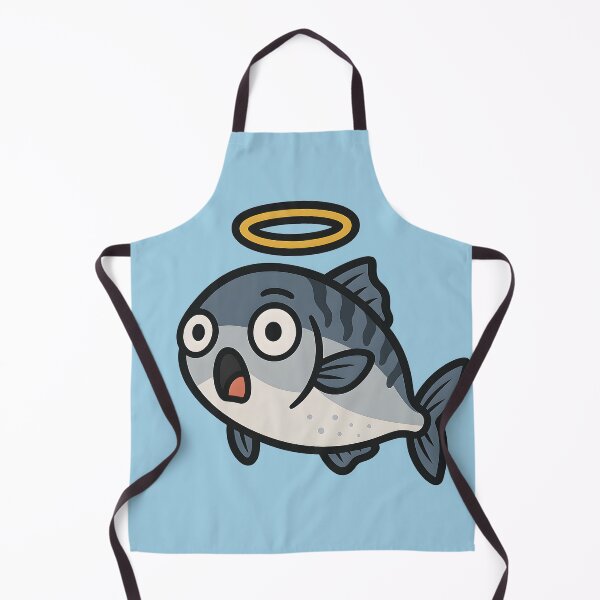 Item preview, Shocked Holy Mackerel Sticker – Funny Vector Fish with Halo | Clean Modern Cartoon Design designed and sold by WAUZ.