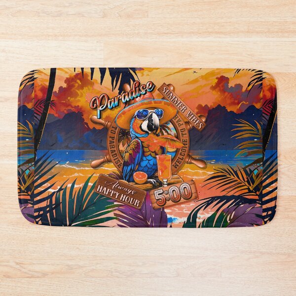 Item preview, Always Happy Hour in Paradise It's 5 o'clock Parrot Summer Vibes designed and sold by MindWave THC.