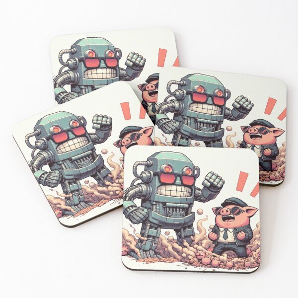 Item preview, Robot Rampage and the Piggy Protector designed and sold by deepdrinks.