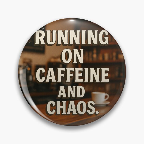 Item preview, Running on Caffeine and Chaos – Coffee Shop Aesthetic Quote Art designed and sold by MySheetMusicArt.