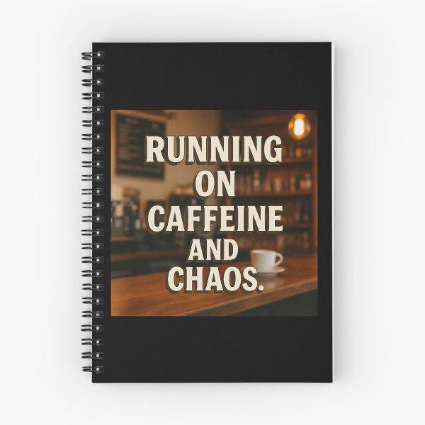 Item preview, Running on Caffeine and Chaos – Coffee Shop Aesthetic Quote Art designed and sold by MySheetMusicArt.