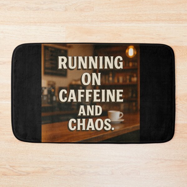 Item preview, Running on Caffeine and Chaos – Coffee Shop Aesthetic Quote Art designed and sold by MySheetMusicArt.