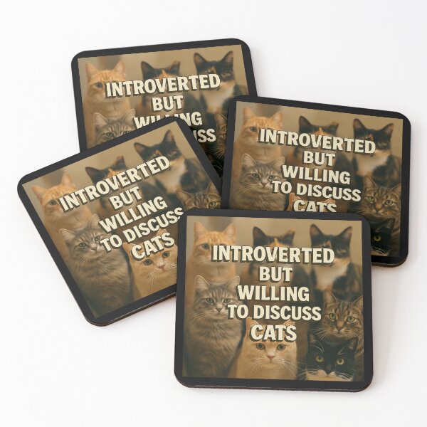 Item preview, Introverted but Willing to Discuss Cats – Funny Cat Lover Quote Design designed and sold by MySheetMusicArt.