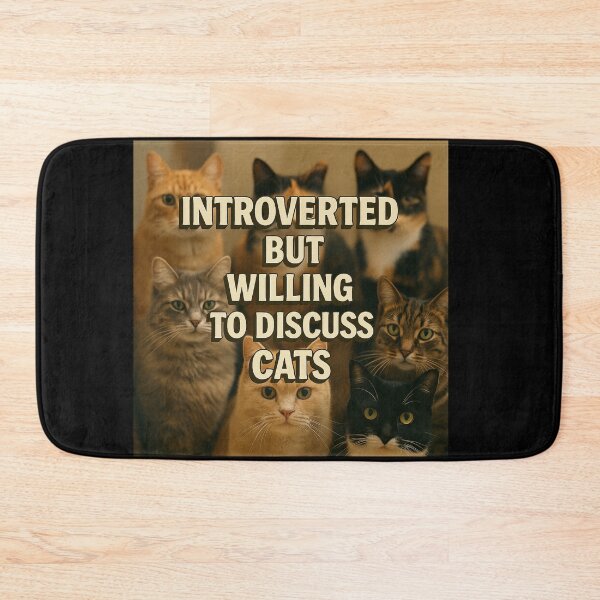 Item preview, Introverted but Willing to Discuss Cats – Funny Cat Lover Quote Design designed and sold by MySheetMusicArt.