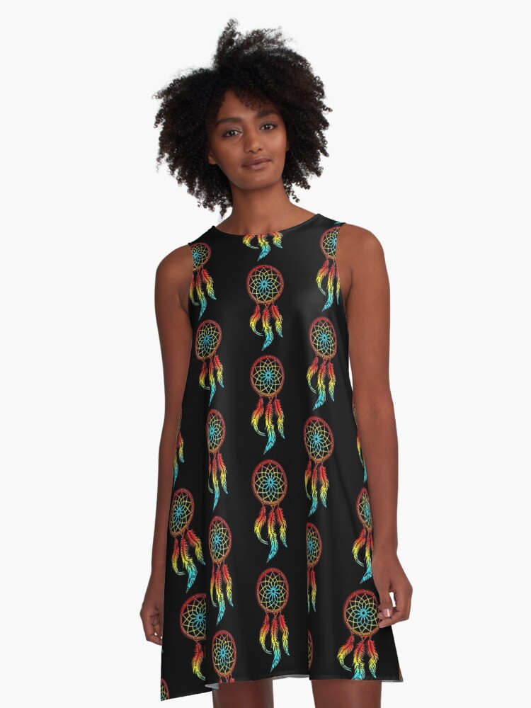 vestido acampanado «dream catcher, atrapasueños, nativos americanos