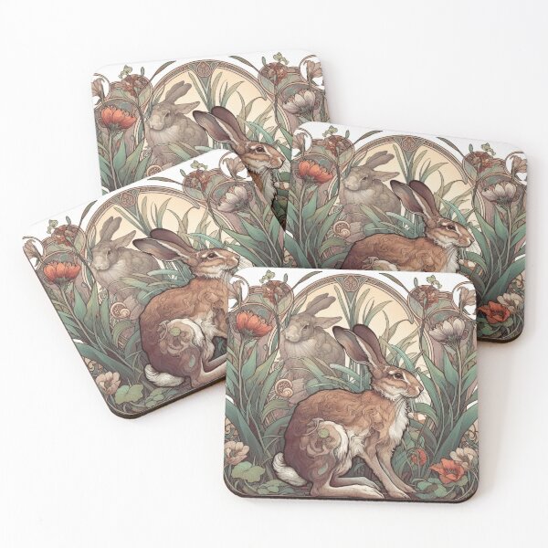 Item preview,   Art Nouveau wild hare designed and sold by ArtNouveauLou.