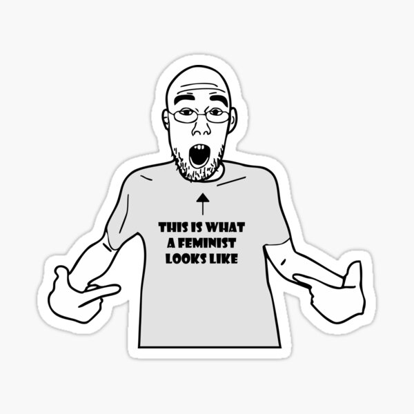 Vista previa del artículo con la obra «Meme feminista de Wojak Soyjak», diseñado y vendido por AzibiyiArt.