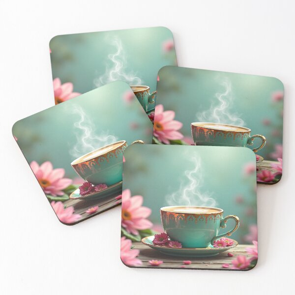 Item preview, Elegant gold and turquoise porcelain coffee cup designed and sold by mystiquelicorne.