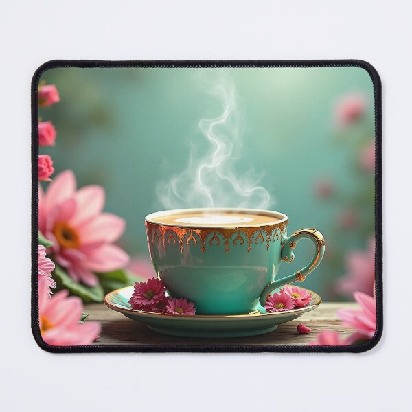 Item preview, Elegant gold and turquoise porcelain coffee cup designed and sold by mystiquelicorne.