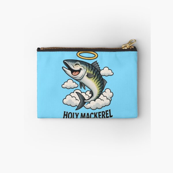 Item preview, Funny Holy Mackerel T-Shirt – Laughing Fish Cartoon with Halo & Clouds | Cool Comic Vector Art designed and sold by WAUZ.