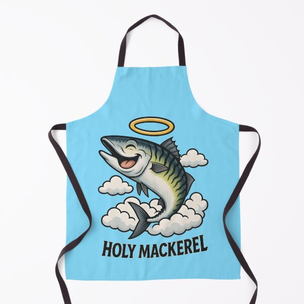 Item preview, Funny Holy Mackerel T-Shirt – Laughing Fish Cartoon with Halo & Clouds | Cool Comic Vector Art designed and sold by WAUZ.
