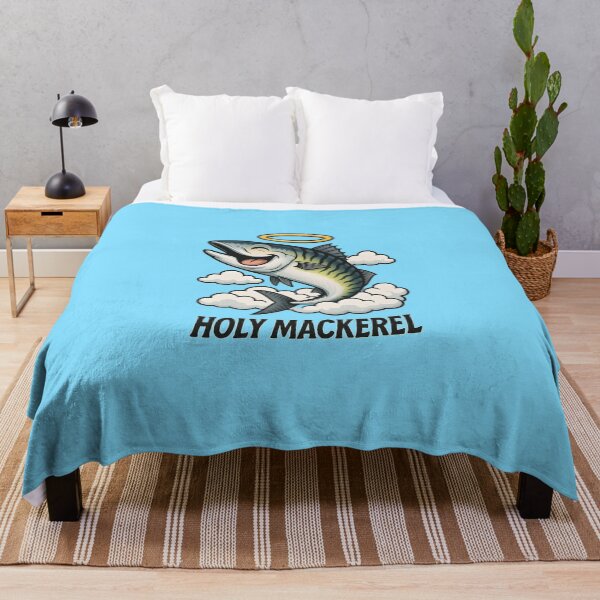 Item preview, Funny Holy Mackerel T-Shirt – Laughing Fish Cartoon with Halo & Clouds | Cool Comic Vector Art designed and sold by WAUZ.