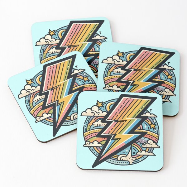 Item preview, Rainbow Bolt Over Dreamy Skies designed and sold by Dopamine Glitch.