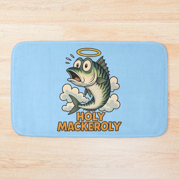 Item preview, Holy Mackeroly Funny Fish Cartoon Shirt – Cool Comic Vector with Halo & Clouds designed and sold by WAUZ.