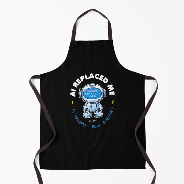 Item preview, AI Replaced Me It Promptly Blue Screened Cute Robot Design Funny Tech Humor for Programmers & IT Nerds designed and sold by Uppercase Tees.