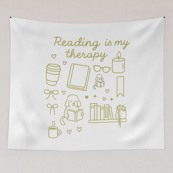 Item preview, Reading Is My Therapy | Cozy Book Lover Doodles  designed and sold by Auchi_Verse.