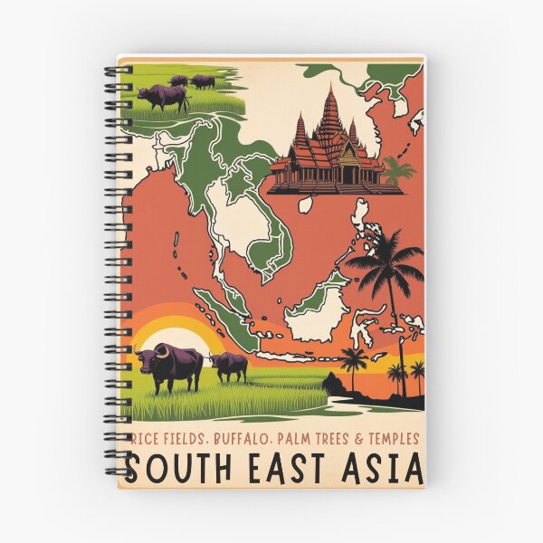Item preview, South East Asia Poster, Philippines, Vietnam, Thailand Map designed and sold by Bits & Bops Boutique.