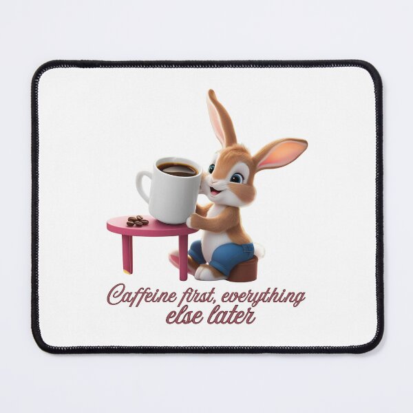 Item preview, Caffeine First Bunny - Funny Coffee Lover Design  designed and sold by Tienda-Vane.