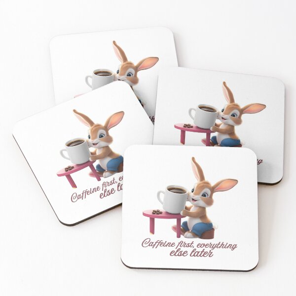 Item preview, Caffeine First Bunny - Funny Coffee Lover Design  designed and sold by Tienda-Vane.