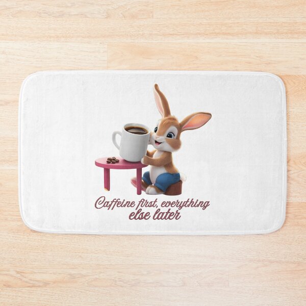 Item preview, Caffeine First Bunny - Funny Coffee Lover Design  designed and sold by Tienda-Vane.