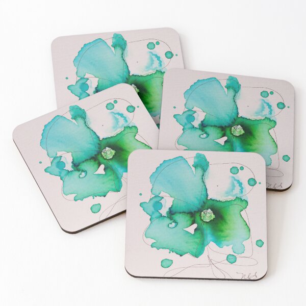 Item preview, Freeform Flower: Blue and Green designed and sold by Melissa Gerhold.