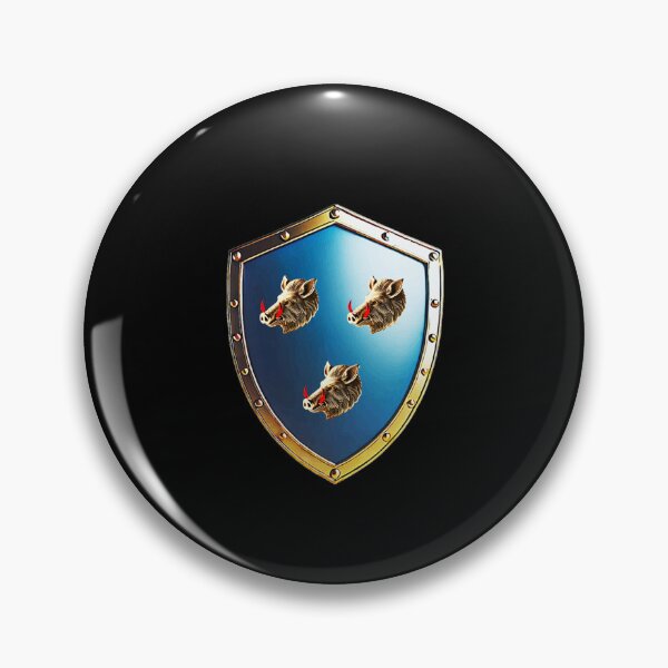 Item preview, Ferguson Clan Shield  Bold Blue with Boar Heads designed and sold by Highlandkings.
