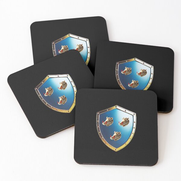 Item preview, Ferguson Clan Shield  Bold Blue with Boar Heads designed and sold by Highlandkings.