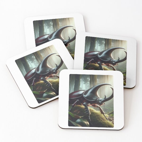 Item preview, Horned Beetle in 70s Macro Lens – Retro Forest-Inspired AI Artwork for Nature and Animal Lovers on Clothing & Accessories designed and sold by knalpot-design.
