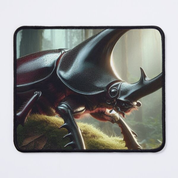 Item preview, Horned Beetle in 70s Macro Lens – Retro Forest-Inspired AI Artwork for Nature and Animal Lovers on Clothing & Accessories designed and sold by knalpot-design.