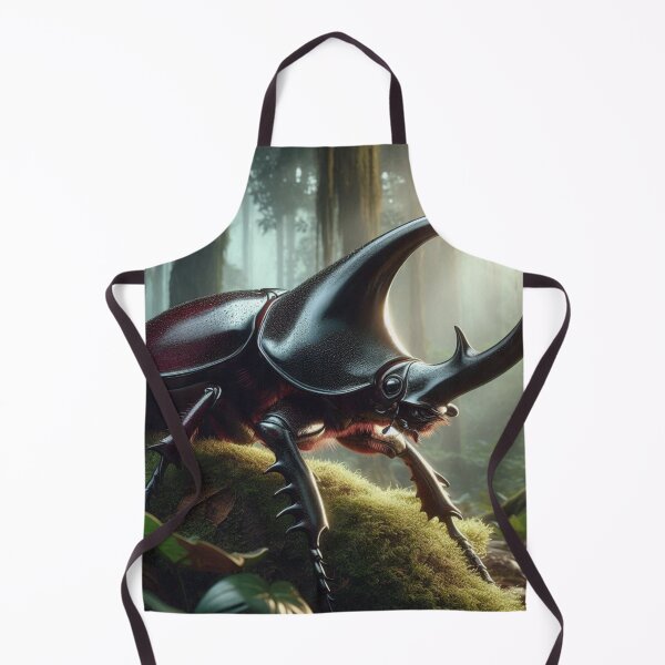 Item preview, Horned Beetle in 70s Macro Lens – Retro Forest-Inspired AI Artwork for Nature and Animal Lovers on Clothing & Accessories designed and sold by knalpot-design.