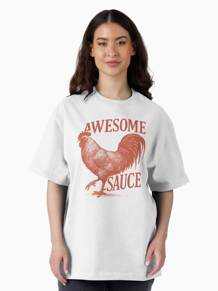 Thumbnail 2 of 7, Oversized T-Shirt, Awesome Sauce Rooster Shirt (As Seen in The Accountant 2) designed and sold by MAF-MERCH.