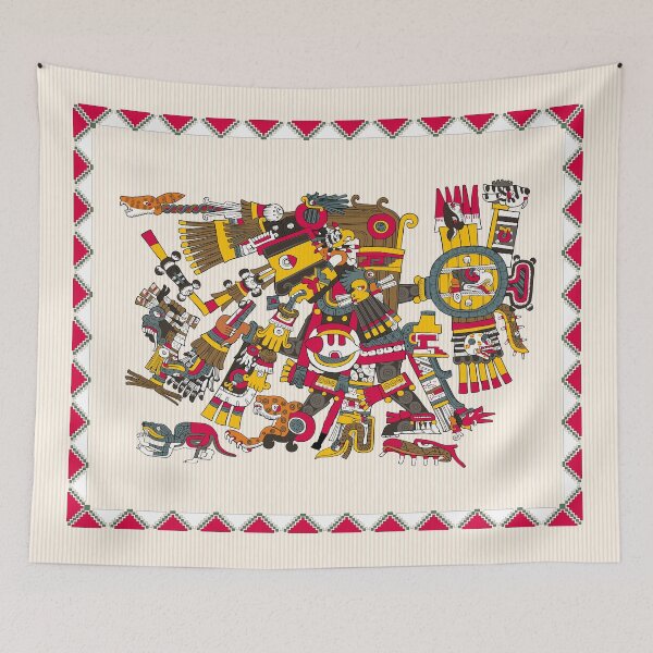 Item preview, Black Tezcatlipoca Framed Tapestry - Codex Borgia designed and sold by kernowerno.