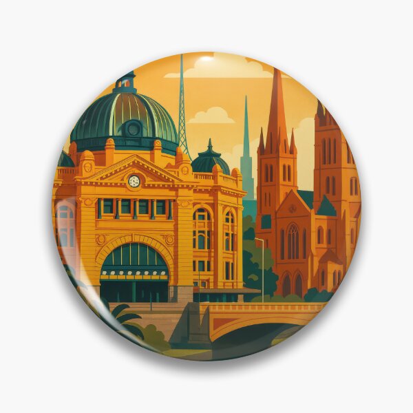 Item preview, Póster vintage de Australia - Viajando a Melbourne designed and sold by Earth Celebration Designs.