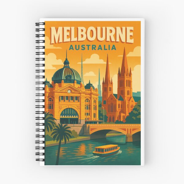 Item preview, Traveling MELBOURNE - Australia  Vintage Poster designed and sold by Earth Celebration Designs.