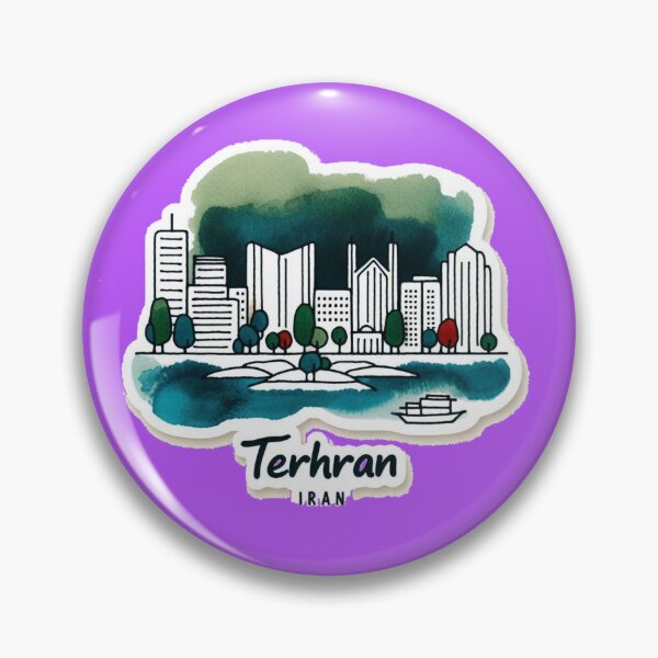 Item preview, Tehran Iran Watercolor Minimalist Cityscape Sticker,   designed and sold by PaintMeWorld.