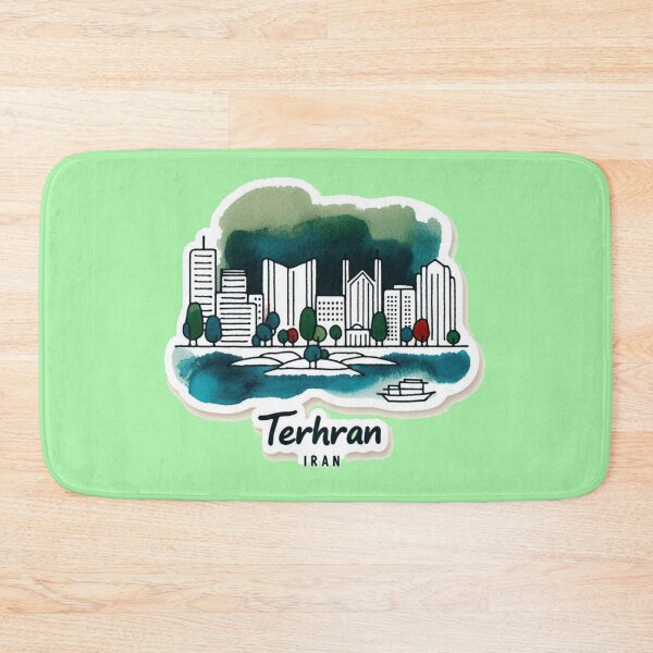 Item preview, Tehran Iran Watercolor Minimalist Cityscape Sticker,   designed and sold by PaintMeWorld.