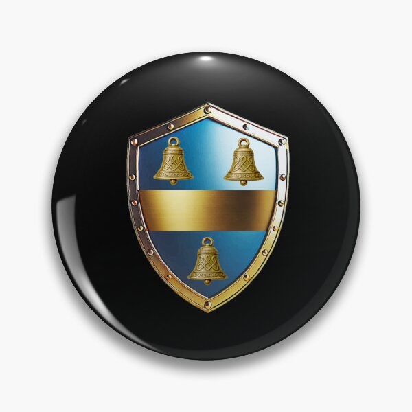 Item preview, Bell Clan Shield  Trio of Bells on Blue and Gold designed and sold by Highlandkings.