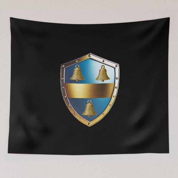 Item preview, Bell Clan Shield  Trio of Bells on Blue and Gold designed and sold by Highlandkings.
