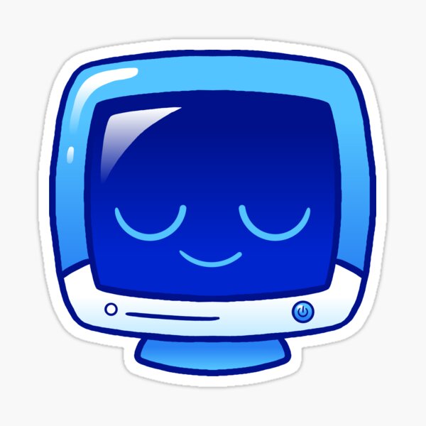 Artikel-Vorschau von Kawaii Blau Hochglanzmonitor, designt und verkauft von kittybox.