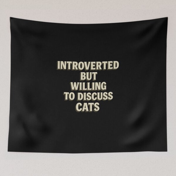 Item preview, Introverted but Willing to Discuss Cats – 3D Funny Cat Lover Text Design (Transparent Background) designed and sold by MySheetMusicArt.