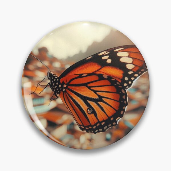 Item preview, Monarch Butterfly in 70s Macro Lens – Retro AI Artwork with Vintage Charm for Nature and Animal Lovers on Clothing & Accessories designed and sold by knalpot-design.