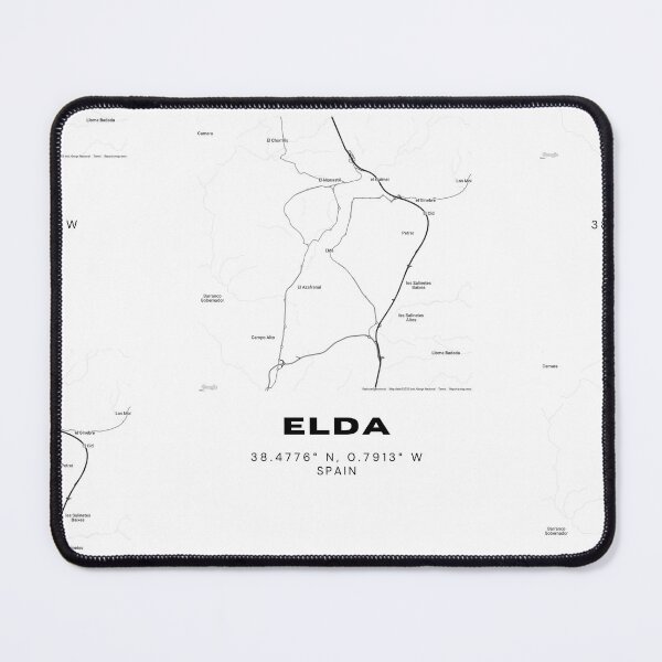 Item preview, Elda Map Poster – Modern Minimalist City Print (Black & White) designed and sold by RM-Journey.