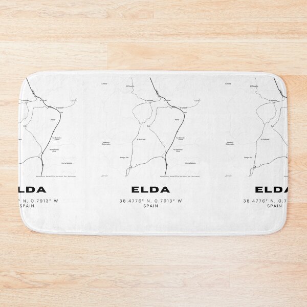 Item preview, Elda Map Poster – Modern Minimalist City Print (Black & White) designed and sold by RM-Journey.