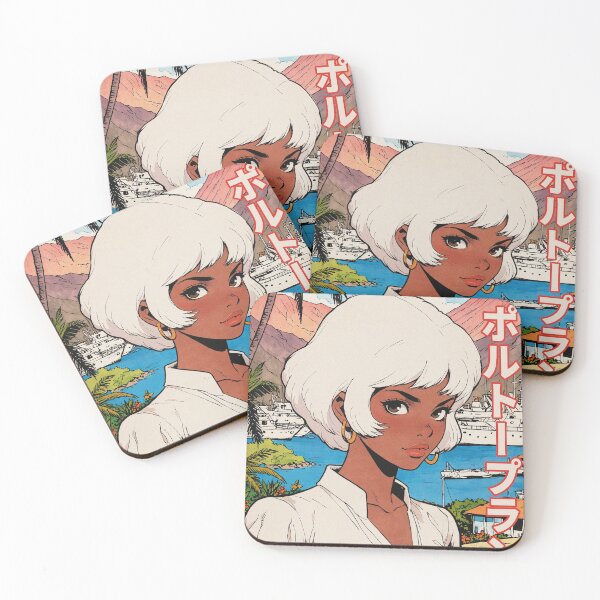 Item preview, Port-au-Prince City Anime Style Pretty Manga Black Girl in the Country of Haiti designed and sold by onlyanimevibes.