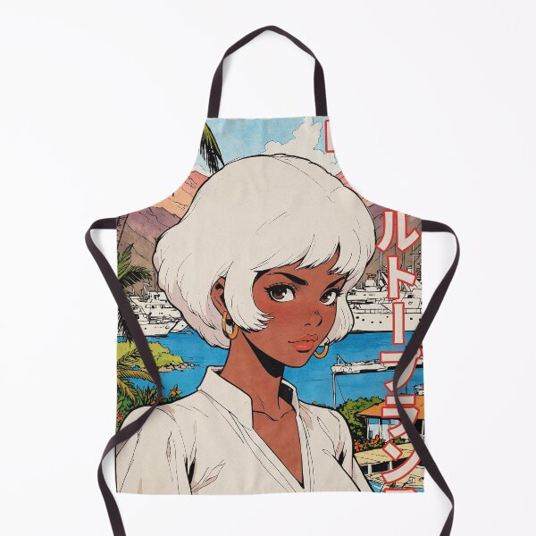 Item preview, Port-au-Prince City Anime Style Pretty Manga Black Girl in the Country of Haiti designed and sold by onlyanimevibes.