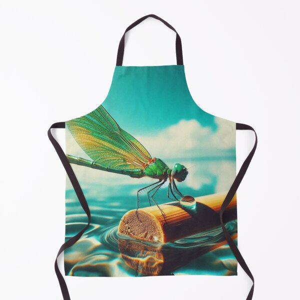 Item preview, Green Dragonfly Perched in 70s Macro Lens – Retro AI Nature Artwork for Animal Lovers on Clothing & Accessories designed and sold by knalpot-design.