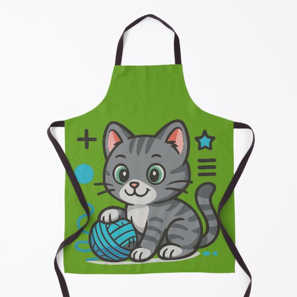 Item preview, Cute Grey Tabby Cat with Blue Yarn Ball designed and sold by IraBum.