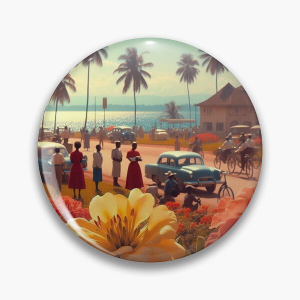 Item preview, Entebbe City in 60s Photo Style at 4 PM – Retro AI Artwork for Vacation and City Lovers on Clothing & Accessories designed and sold by knalpot-design.