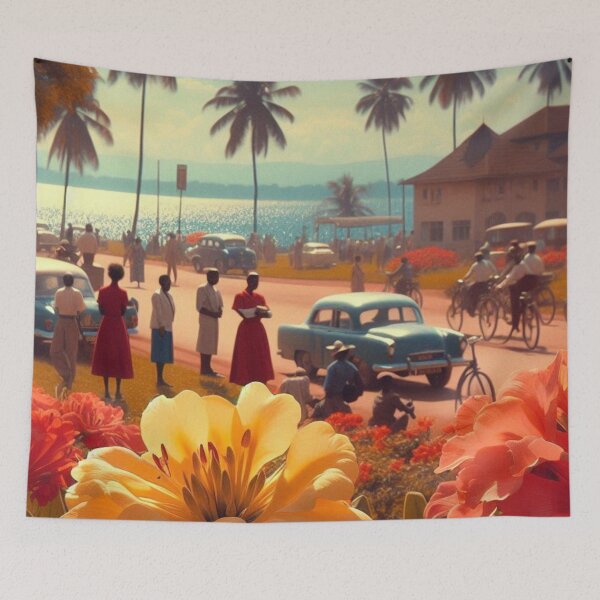 Item preview, Entebbe City in 60s Photo Style at 4 PM – Retro AI Artwork for Vacation and City Lovers on Clothing & Accessories designed and sold by knalpot-design.
